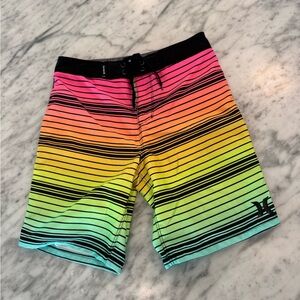 Hurley Multicolor Striped Boardshorts 10 Hawaii Swim